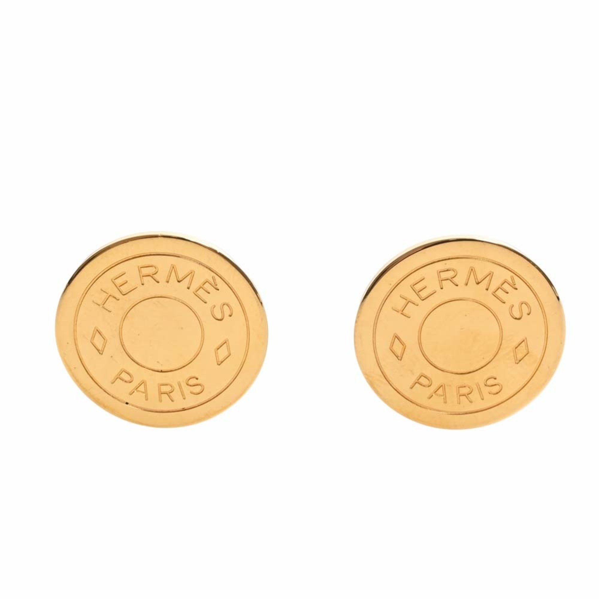 Hermes Serie Earrings Gold Ladies